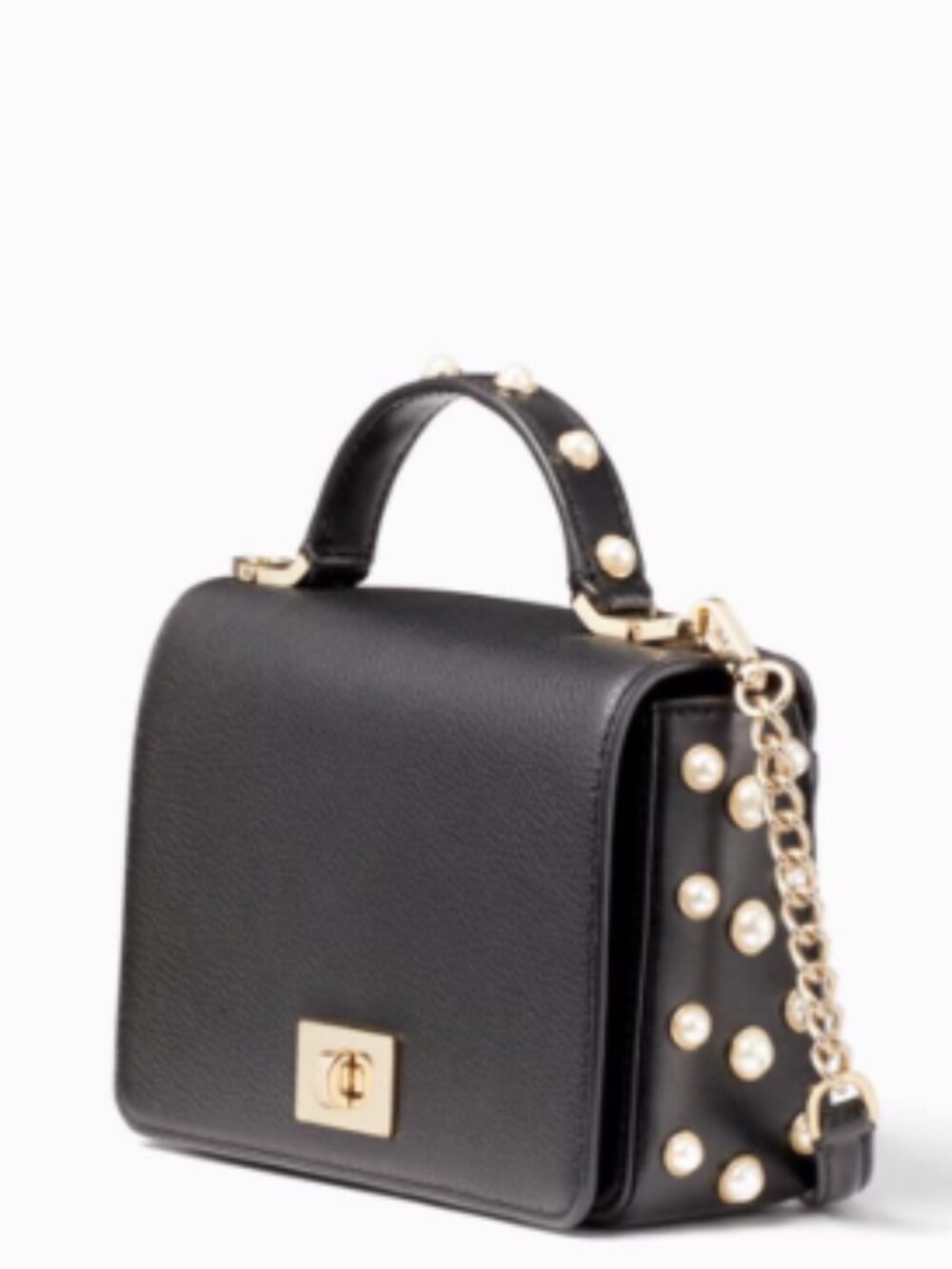 Kate Spade Serrano Place Pearl Maisie Crossbody in black pebbled leather